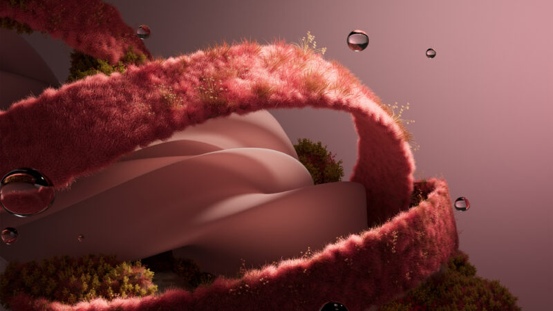 Twisted Pink Glass Furry Form wallpaper 4K