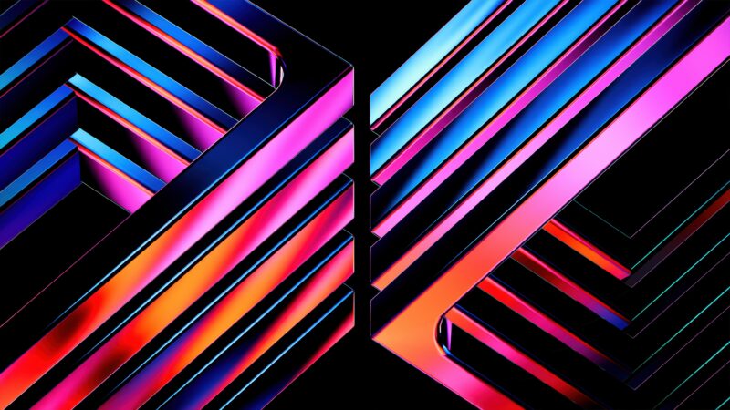 Vibrant Geometric Neon Grid Structure wallpaper 4K