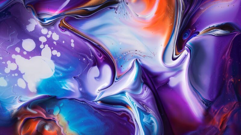 Violet Paint Caught Mid-Swirl wallpaper 4K