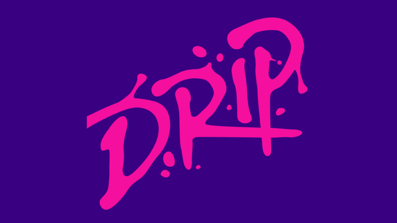 Pink Graffiti Text Desktop | Drip Art Purple Background wallpaper 4K