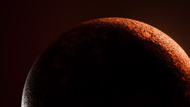 3D SpaceX Moon Glowing On Dark Background wallpaper 4K