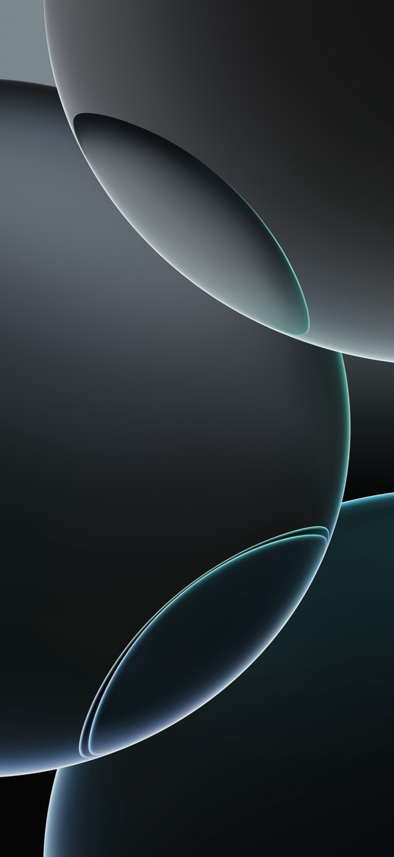 Abstract Bubbles | Teal Gray Gradient iPhone wallpaper 4K