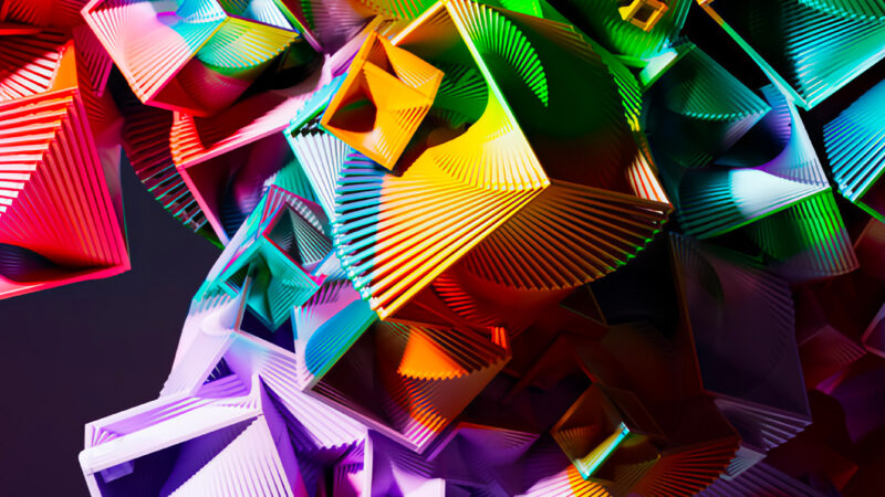 Colorful Cubes iPhone | Geometric Burst Art wallpaper 4K