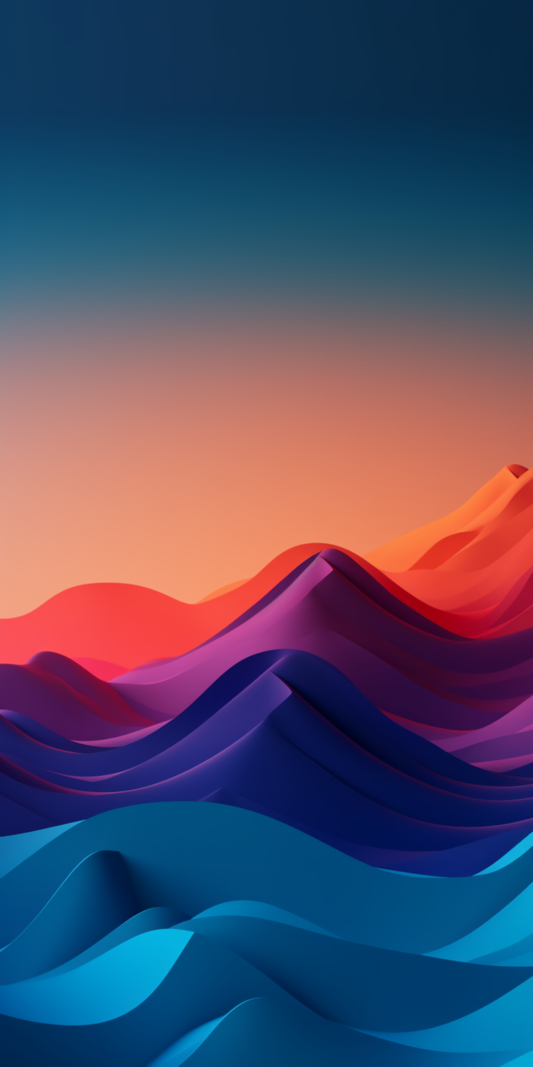 Abstract Dunes iPhone | Blue Purple Orange Glow wallpaper 4K