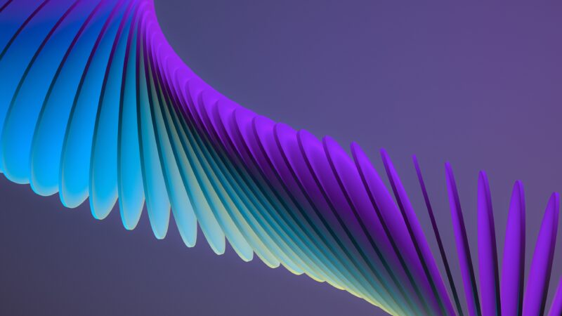 Abstract Fins | Teal Purple Gradient Desktop wallpaper 4K