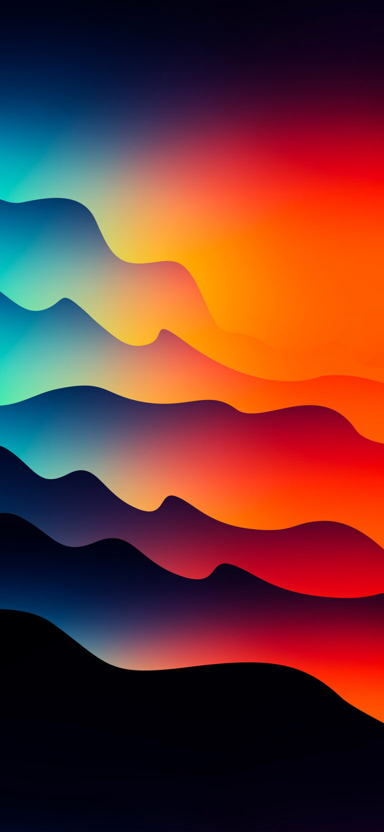 Abstract Gradient Layers iPhone | Blue Orange Red Flow wallpaper 4K