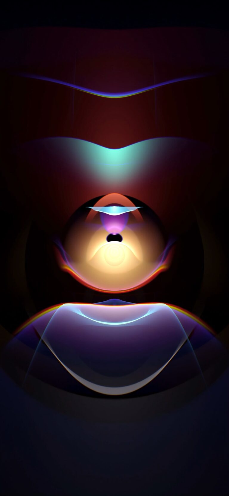 Abstract Light Curves iPhone | Teal & Orange Glow wallpaper 4K