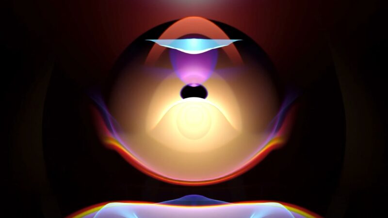 Abstract Light Curves iPhone | Teal & Orange Glow wallpaper 4K