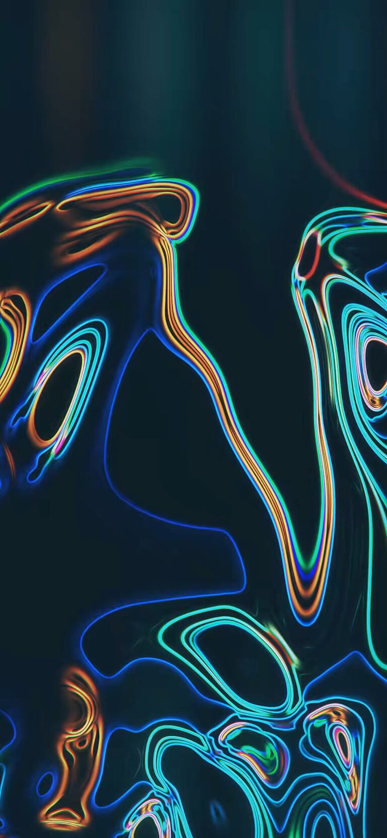 Neon Lines iPhone | Dark Abstract Flow wallpaper 4K