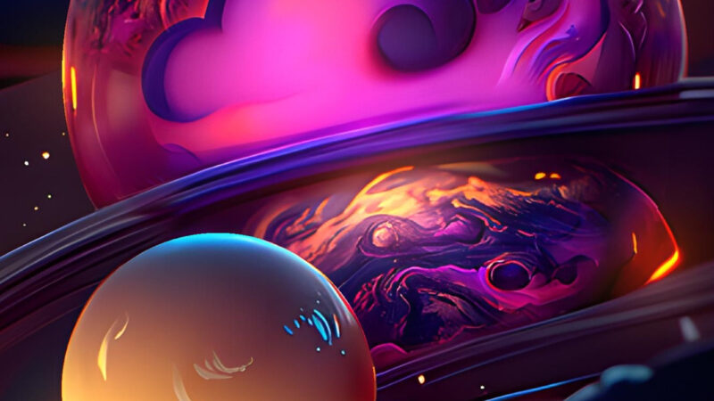 Neon Spheres iPhone | Abstract Glowing Orbs wallpaper 4K