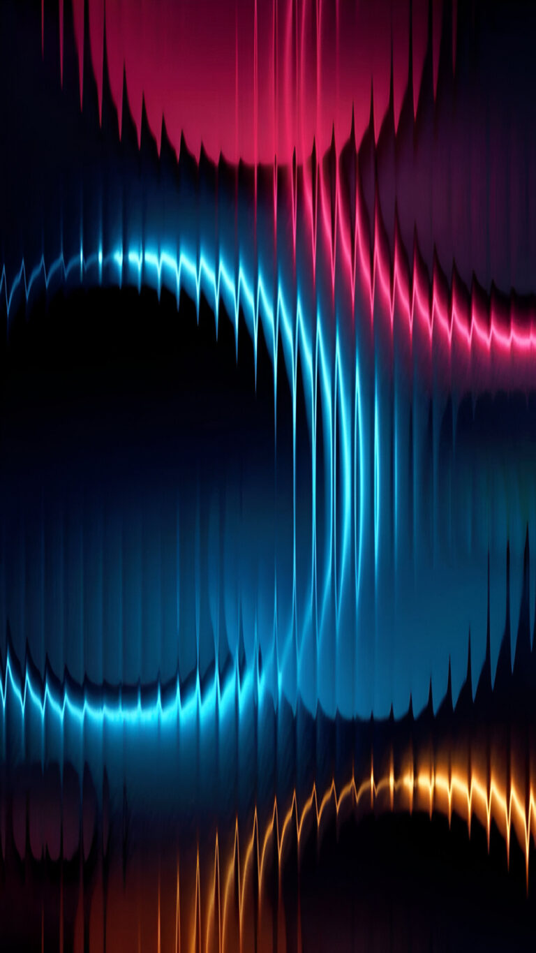 Neon Waves iPhone | Blue Pink Orange Glow wallpaper 4K