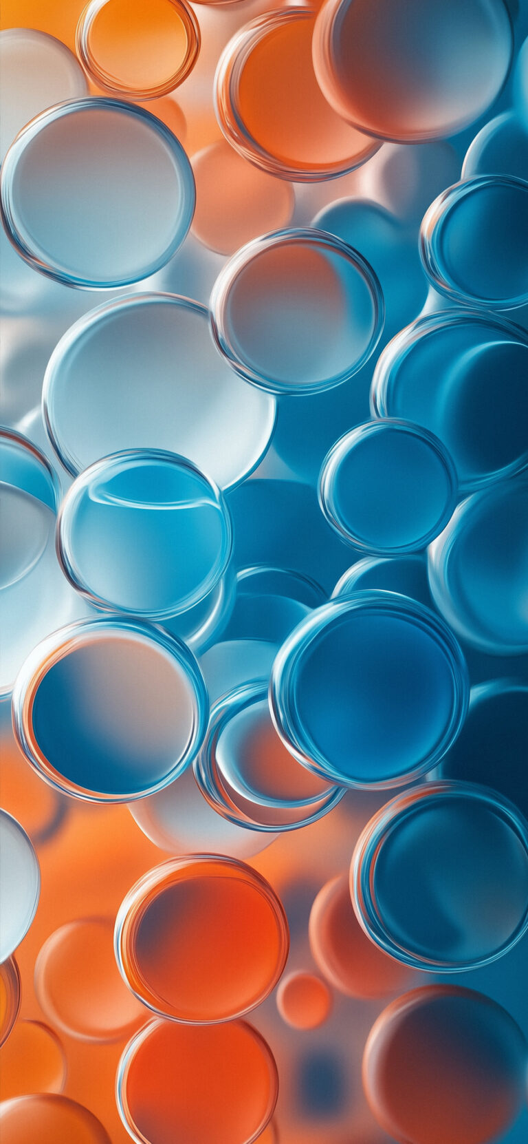 Orange Blue Circles | Abstract iPhone Art wallpaper 4K