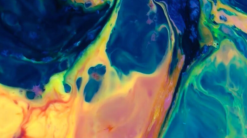 Paint Swirls iPhone | Blue Yellow Green Blend wallpaper 4K