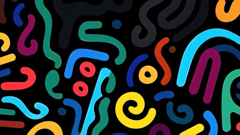 Abstract Shapes iPhone | Dark Colorful Design wallpaper 4K