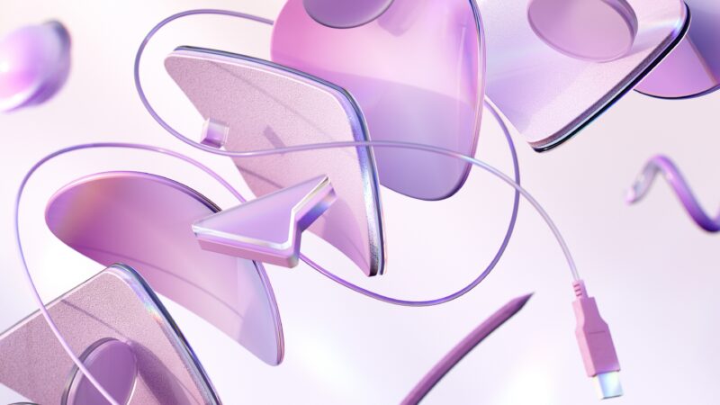 Lavender Abstract Shapes | Geometric Forms Desktop wallpaper 4K