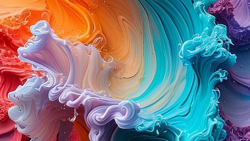 Abstract Swirls iPhone | Colorful Fluid Paint wallpaper 4K
