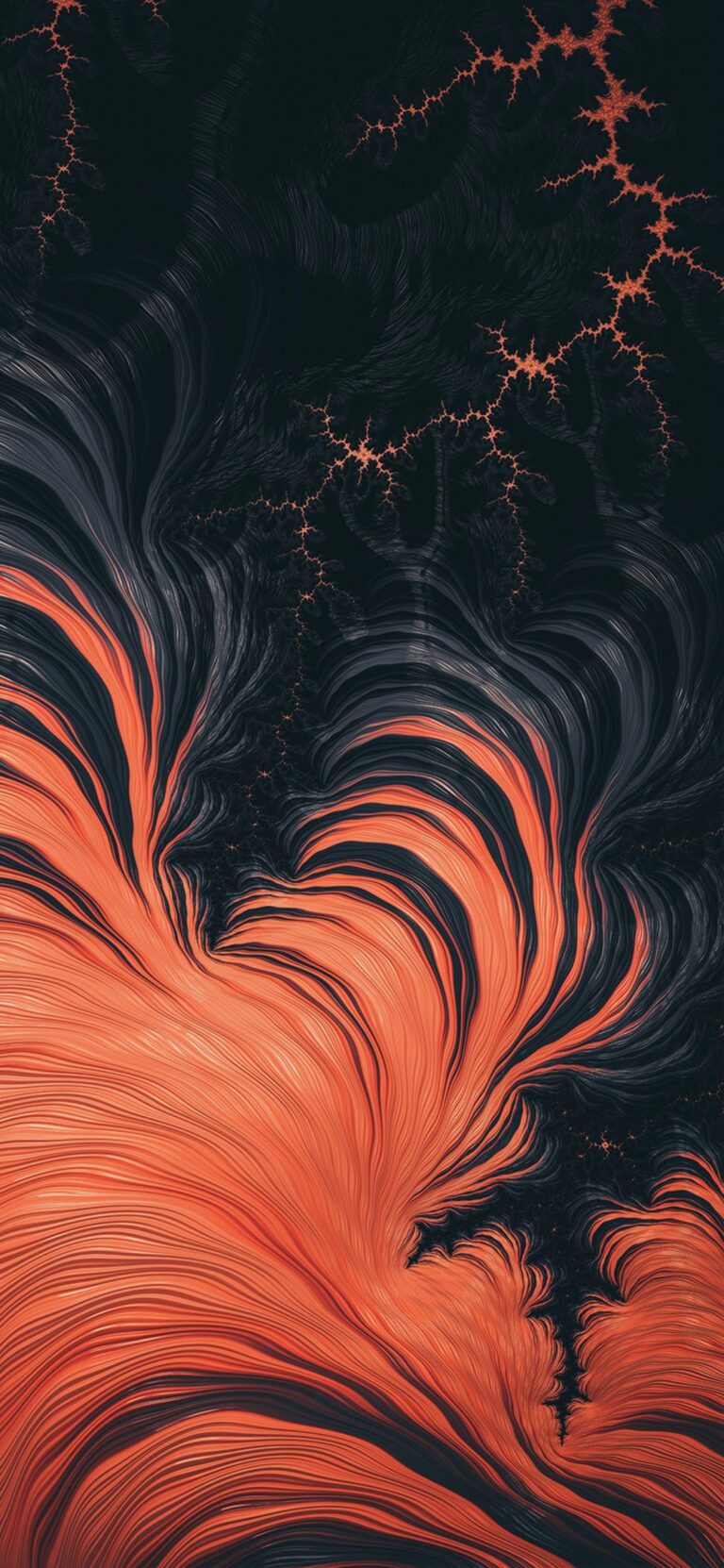 Abstract Lightning iPhone | Swirling Orange & Gray wallpaper 4K