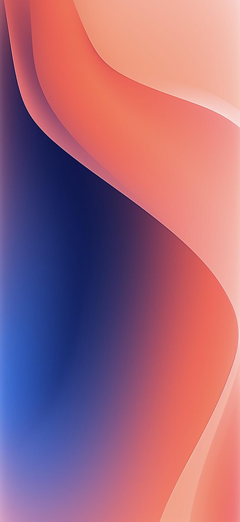 Abstract Waves iPhone | Blue Peach Gradient Flow wallpaper 4K