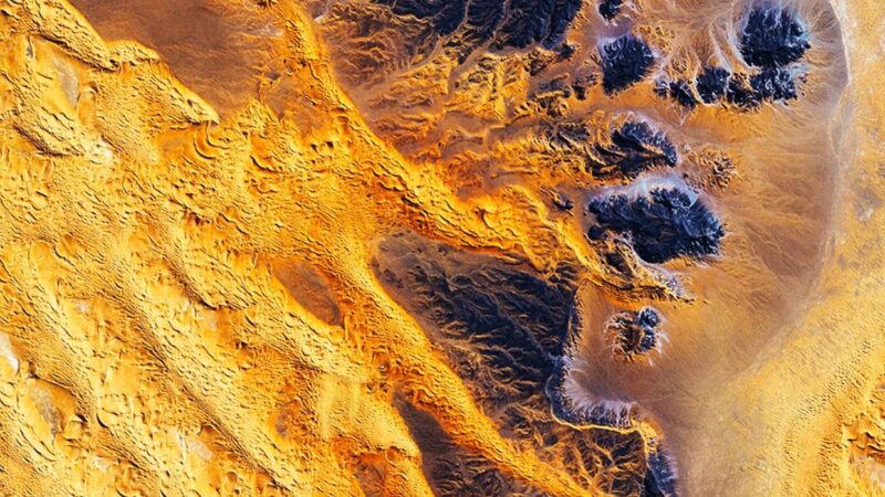 Aerial Desert Canyon Rippled Terrain iPhone Wallpaper 4K wallpaper 4K