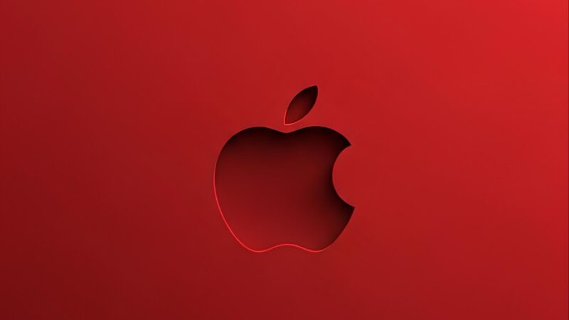 Apple Logo Red Gradient | Minimalist Tech iPhone wallpaper 4K