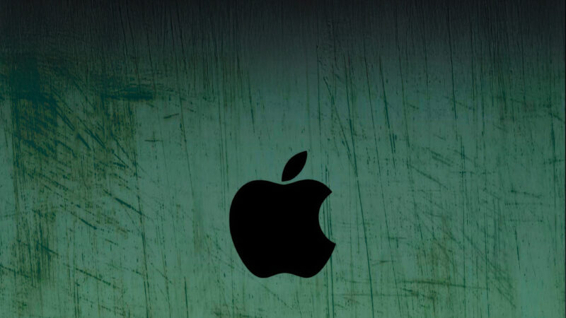 Apple Logo Teal iPhone | Gradient Tech Design wallpaper 4K