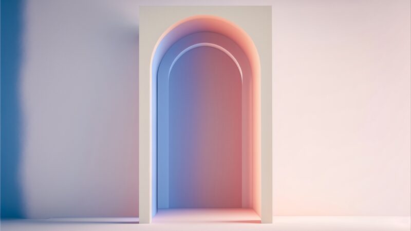 Arched Doorway Light | Pastel Gradient Desktop wallpaper 4K