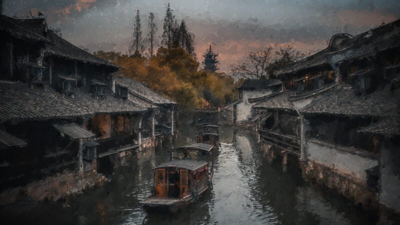 Architecture Oil Painting 4K Wallpaper wallpaper 4K