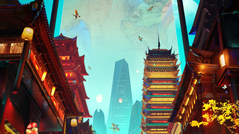Asian Town Gate | City Skyline iPhone wallpaper 4K