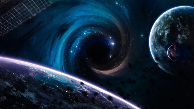 Black Hole Planets | Deep Space Cosmic View Desktop wallpaper 4K