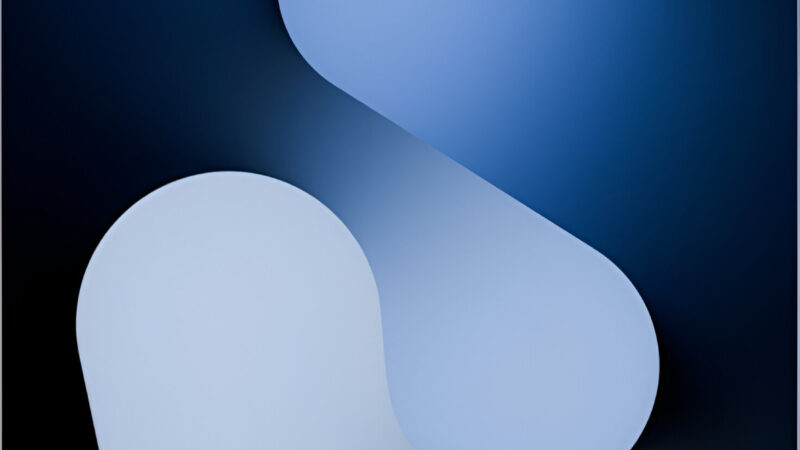 Blue Abstract Shapes iPhone | Gradient Layered Design wallpaper 4K