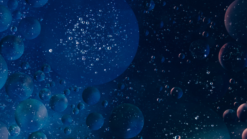 Blue Bubbles Macro iPhone | Teal & Navy Abstract wallpaper 4K