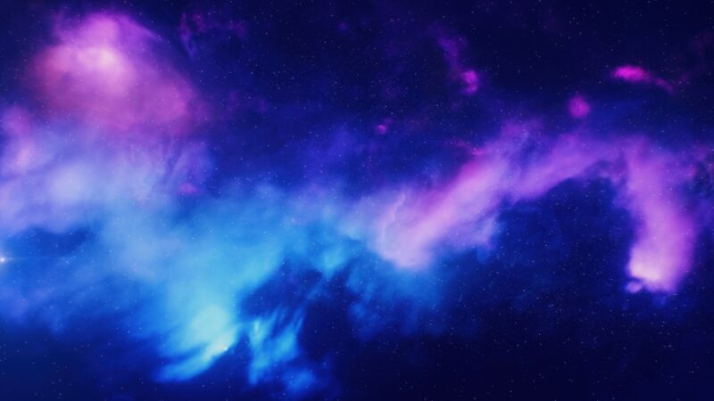 Blue Celestial Clouds Drifting Through Deep Galaxy wallpaper 4K