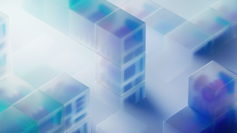 Blue Cube Pattern | Geometric Abstract Desktop wallpaper 4K