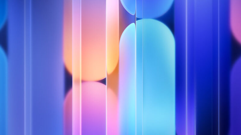 Blue Glow Shapes iPhone | Abstract Gradient Art wallpaper 4K