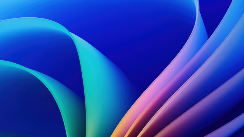 Blue Gradient Curves | Smooth Flowing Abstract Desktop wallpaper 4K