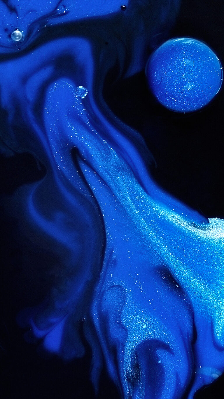 Blue Ink Swirl iPhone | Glitter Abstract Art wallpaper 4K