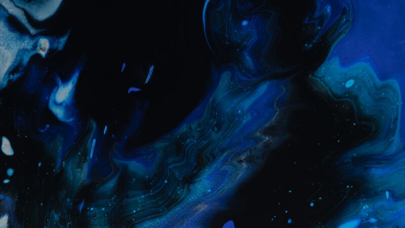 Blue Ink Swirls | Abstract Fluid Art iPhone wallpaper 4K