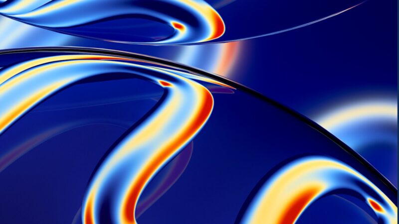 Blue Orange Swirls iPhone | Abstract Glossy Shapes wallpaper 4K