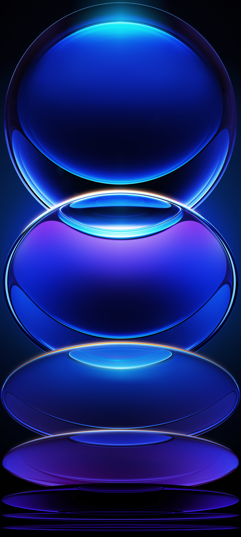 Blue Sphere Stack iPhone | Gradient Purple Glow wallpaper 4K