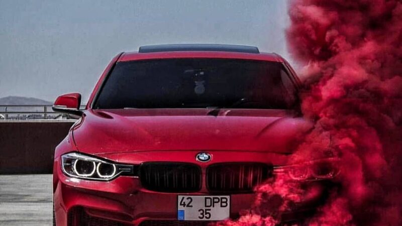 BMW M4 Red Smoke | Car iPhone Drift Action wallpaper 4K