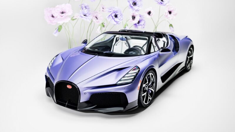 Bugatti Divo Purple | Exotic Car Floral Desktop wallpaper 4K