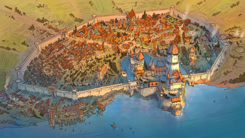 City Castle Town 4K Wallpaper wallpaper 4K