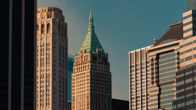 City Skyscrapers | Green Spire iPhone Urban View wallpaper 4K