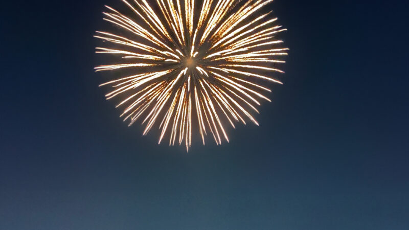 Coastal Town Fireworks iPhone | Night Sky Celebration wallpaper 4K