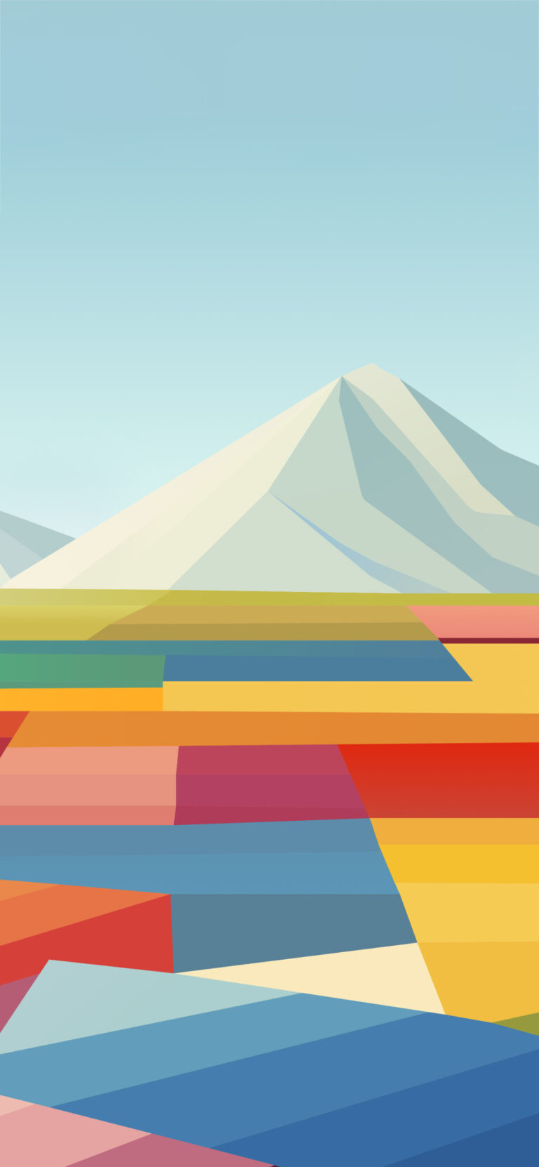 Color Block Mountains iPhone | Geometric Peak Art wallpaper 4K