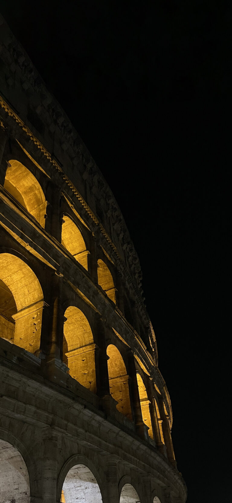 Colosseum Night View iPhone | Ancient Rome Arches wallpaper 4K