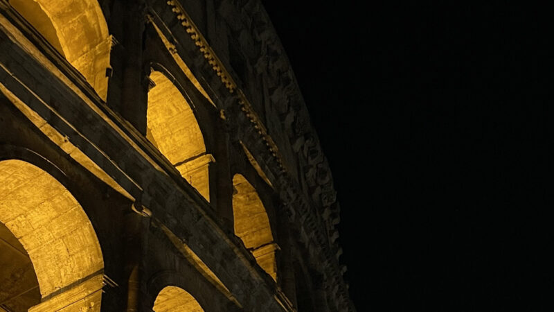 Colosseum Night View iPhone | Ancient Rome Arches wallpaper 4K