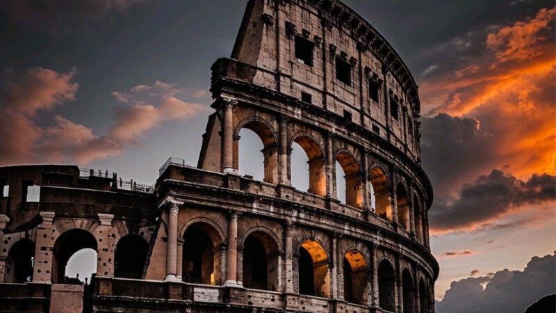 Colosseum Sunset iPhone | Ancient Rome View wallpaper 4K