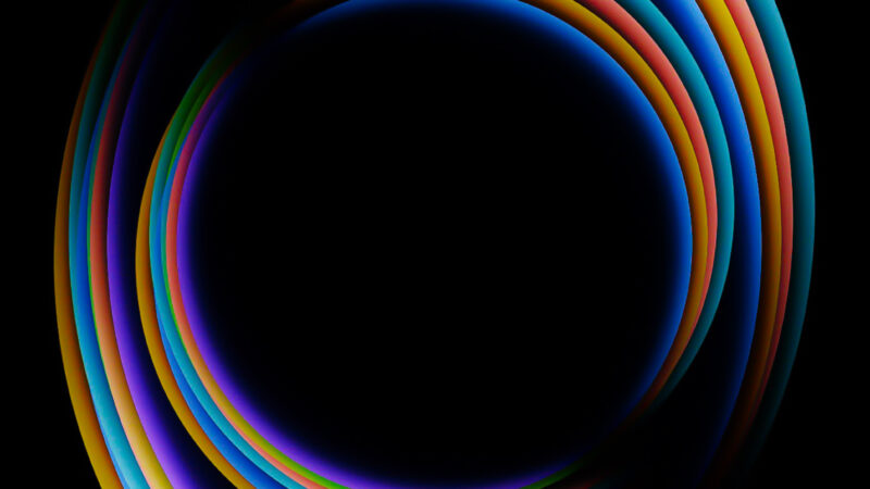 Spectrum Circles iPhone | Rainbow Gradient Art wallpaper 4K