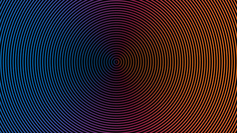 Concentric Lines iPhone | Blue Purple Orange Blend wallpaper 4K
